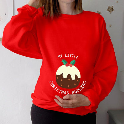 LittleMaylah™ Christmas Pudding Maternity Sweatshirt