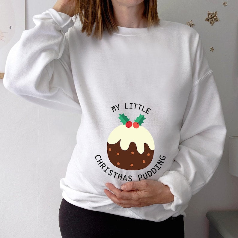 LittleMaylah™ Christmas Pudding Maternity Sweatshirt