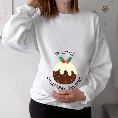 LittleMaylah™ Christmas Pudding Maternity Sweatshirt