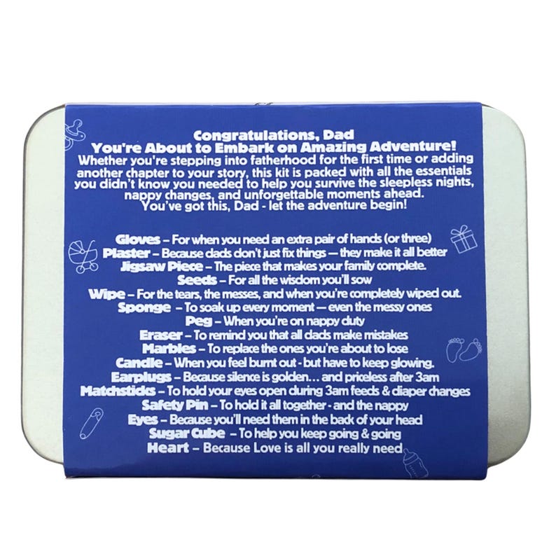 LittleMaylah™ New Dad Survival Kit Tin – Funny Gift for First-Time Fathers & Daddies-to-Be