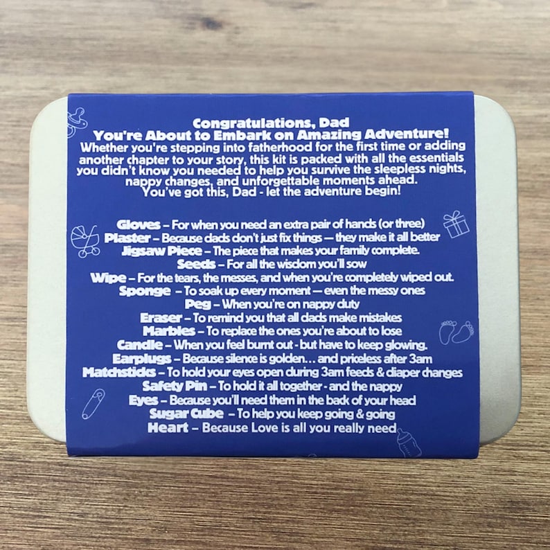 LittleMaylah™ New Dad Survival Kit Tin – Funny Gift for First-Time Fathers & Daddies-to-Be
